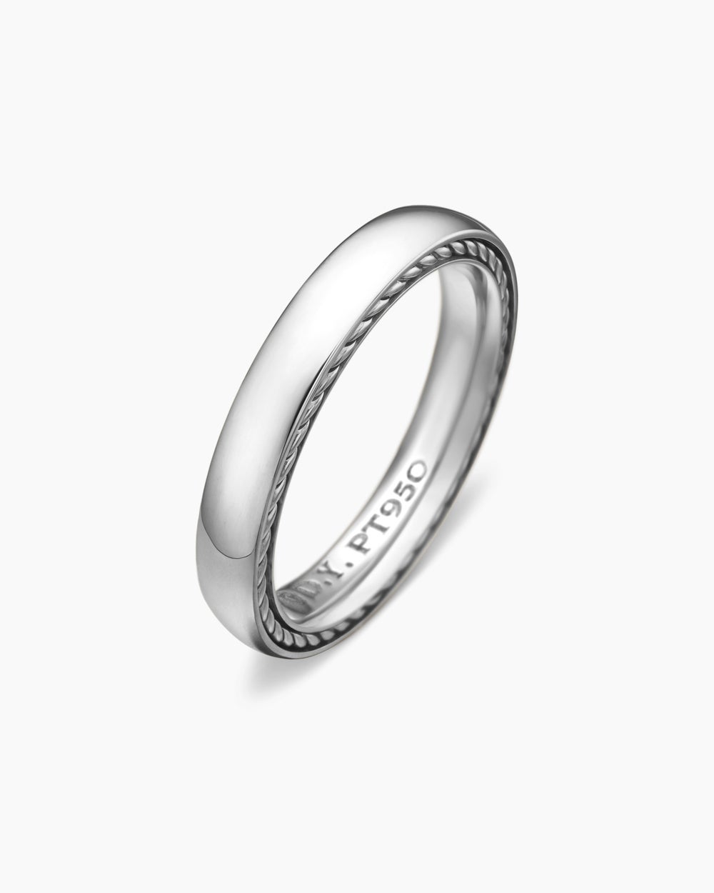 Mens Streamline Band Ring in Platinum, 4mm
