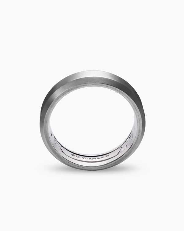 Beveled Band Ring in Grey Titanium, 6mm