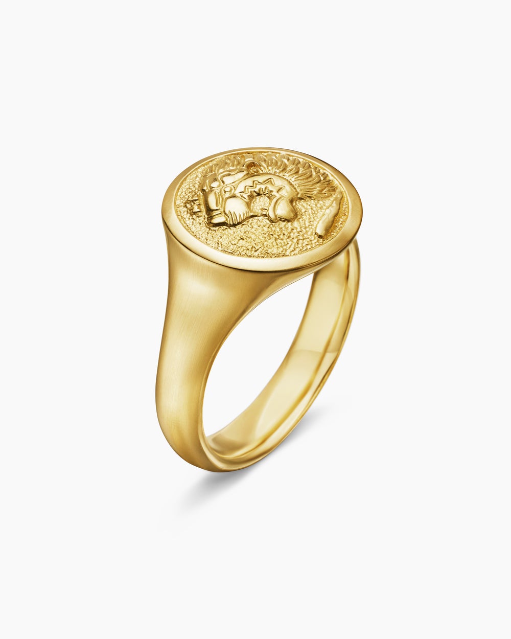 Bague pour auriculaire lion Petrvs® en or jaune 18 carats, 15 mm hommes