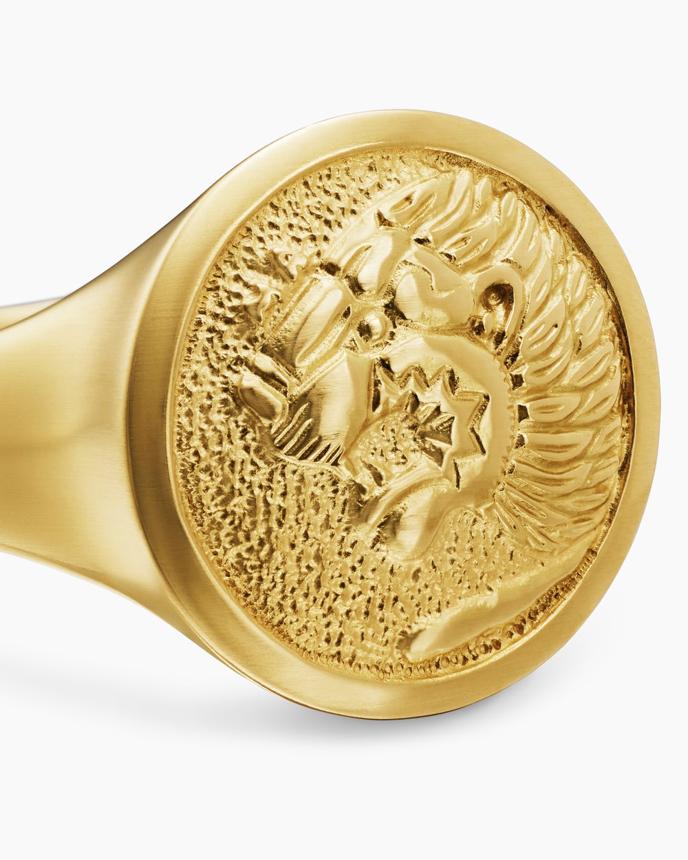 Bague pour auriculaire lion Petrvs® en or jaune 18 carats, 15 mm hommes