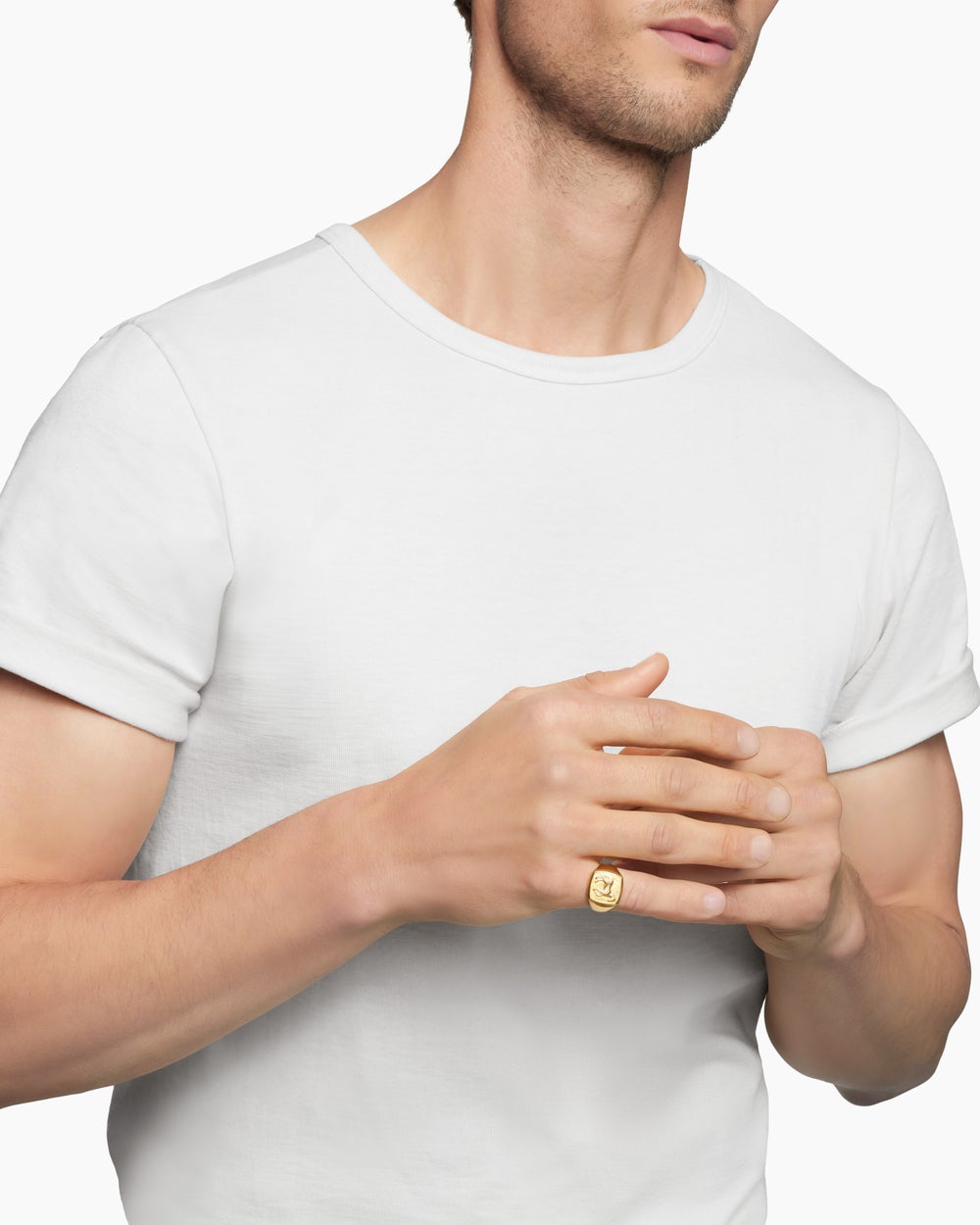 Mens Petrvs® Horse Pinky Ring in 18K Yellow Gold, 14.8mm