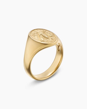 Petrvs Bee Pinky Ring in 18K Yellow Gold, 15.5mm