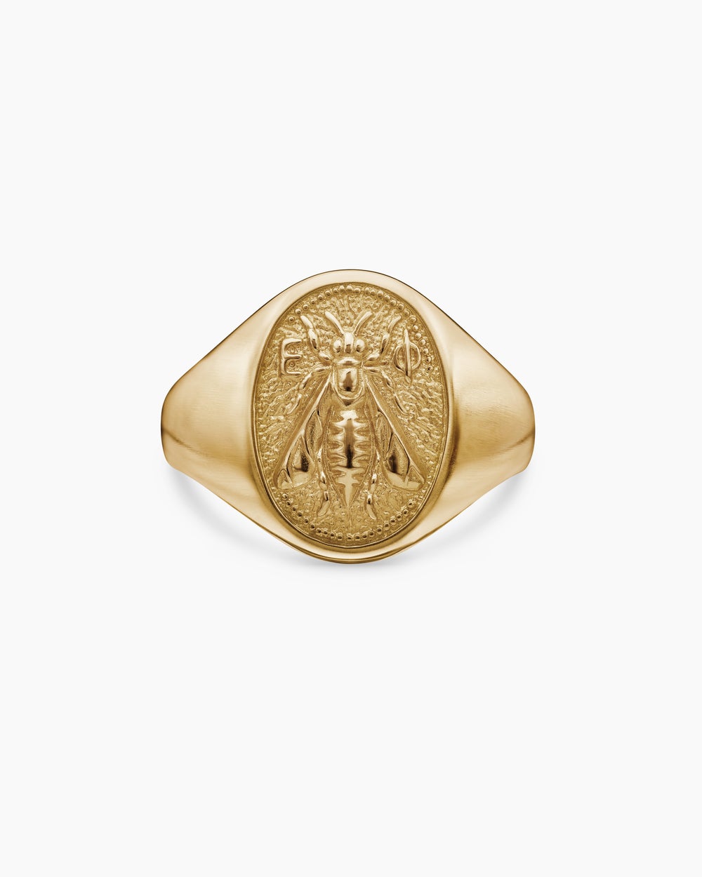 Mens Petrvs® Bee Pinky Ring in 18K Yellow Gold, 15.5mm