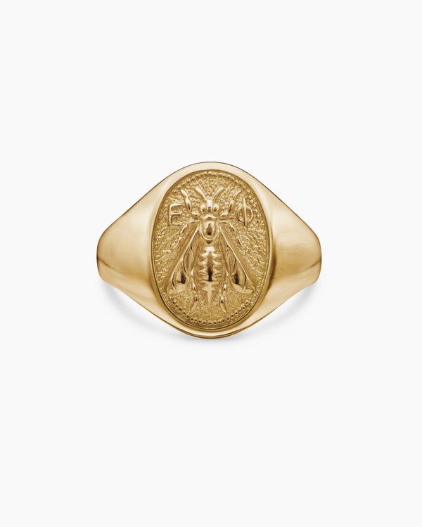 Petrvs® Bee Pinky Ring in 18K Yellow Gold, 15.5mm
