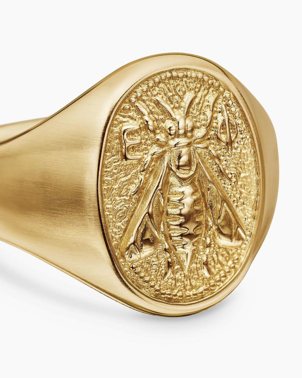 Mens Petrvs® Bee Pinky Ring in 18K Yellow Gold, 15.5mm
