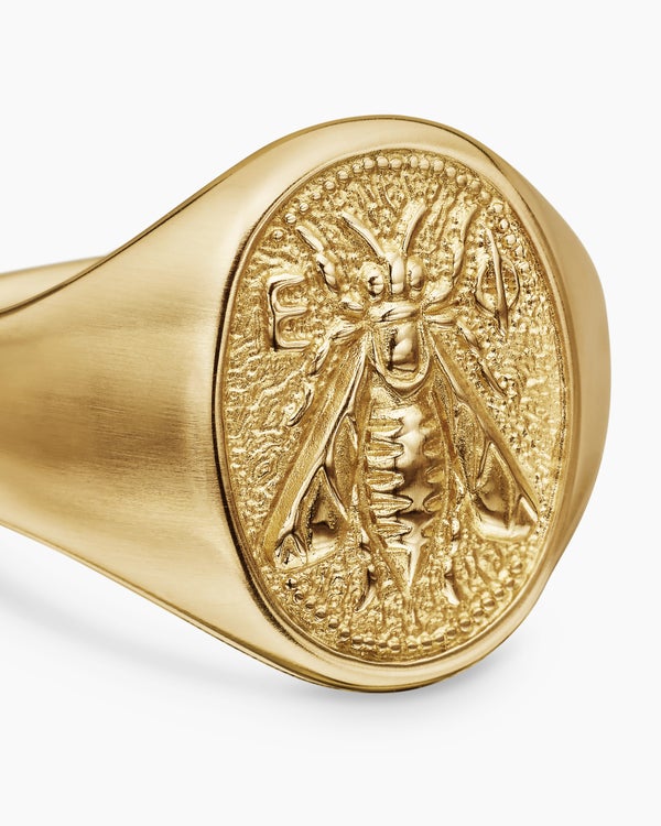 Petrvs® Bee Pinky Ring in 18K Yellow Gold, 15.5mm