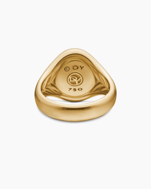 Chevalière Petrvs® motif abeille en or jaune 18 carats, 15,5 mm