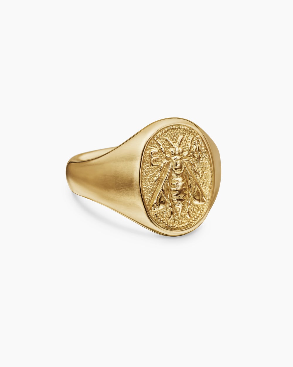Mens Petrvs® Bee Pinky Ring in 18K Yellow Gold, 15.5mm