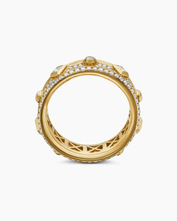 Modern Renaissance® Band Ring in 18K Yellow Gold with Diamonds, 6.6mm