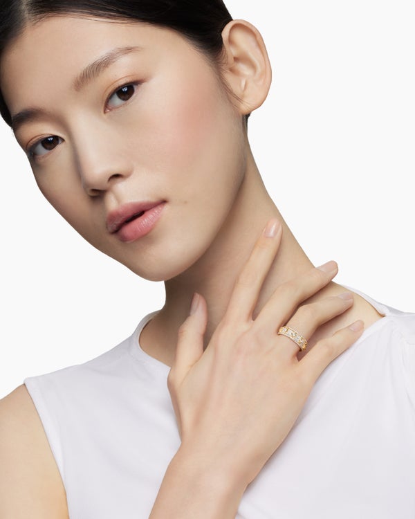 Modern Renaissance® Band Ring in 18K Yellow Gold with Diamonds, 6.6mm