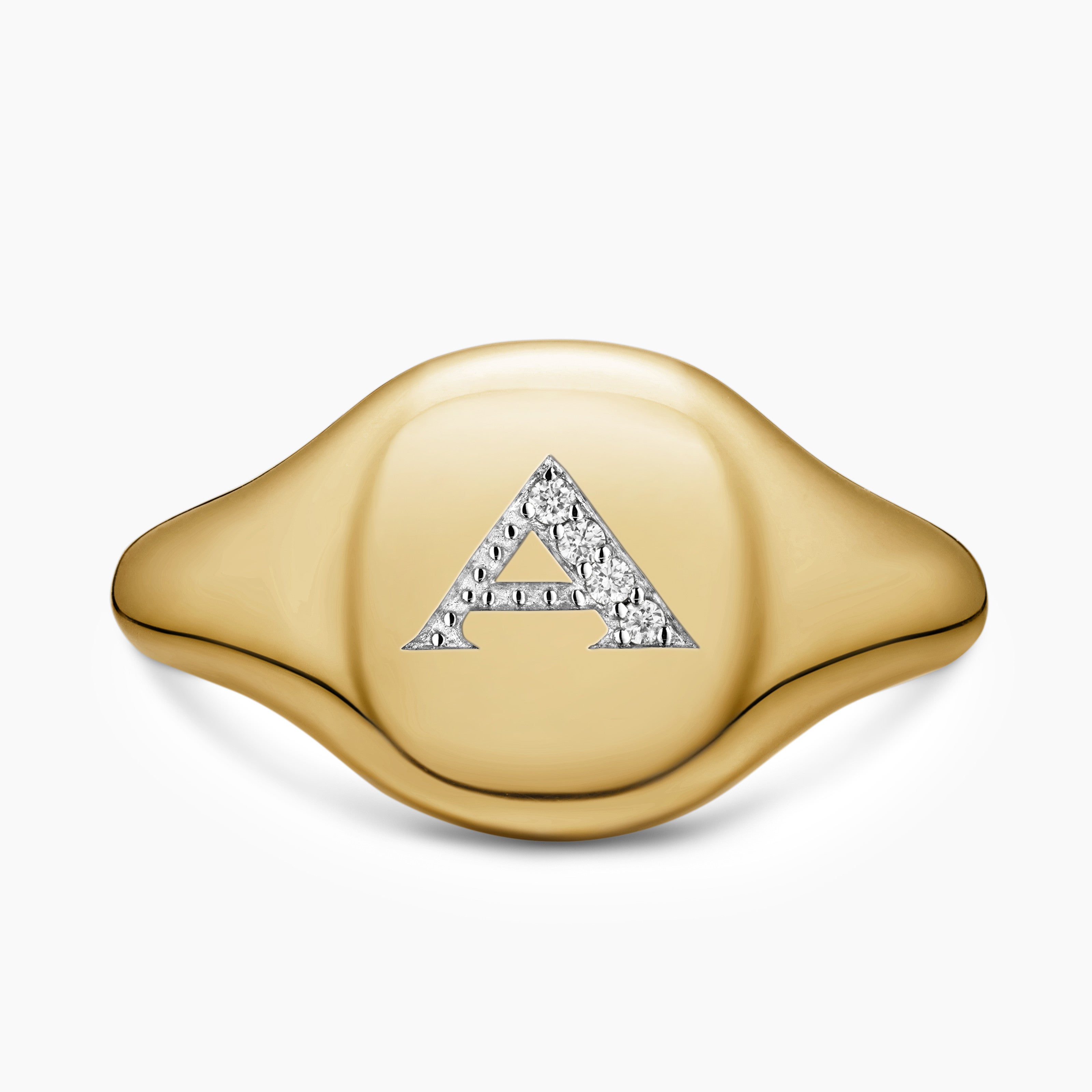 Gold initial 2025 pinky ring