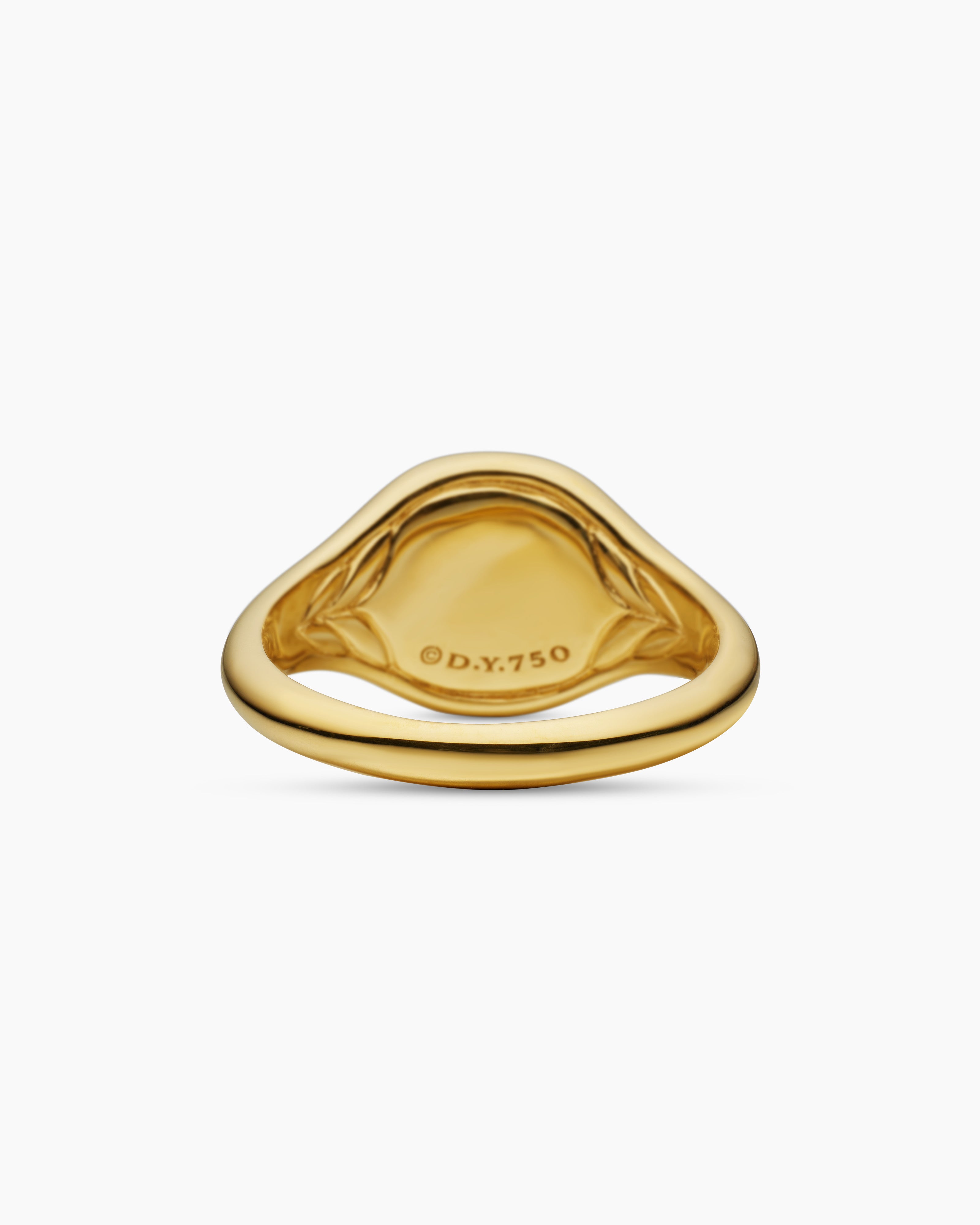 DY Initial Pinky Ring in 18K Yellow Gold with Diamond Y, 9.8mm | David ...