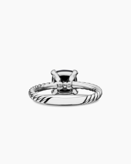 Womens Chatelaine® Ring in Sterling Silver with Black Onyx and Diamonds, 8mm