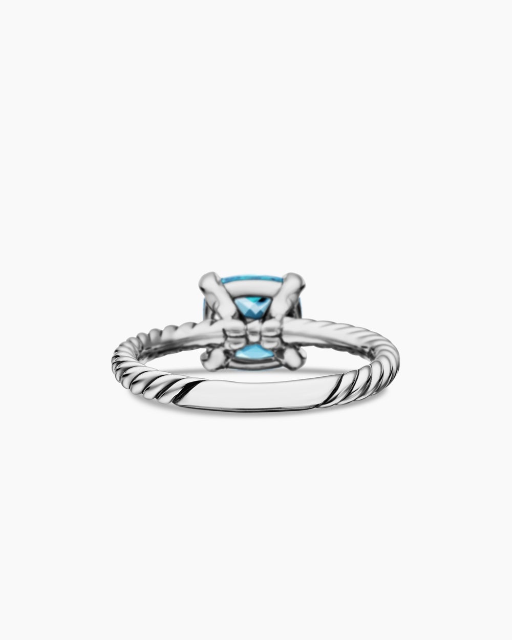 Womens Chatelaine Ring in Sterling Silver with Diamonds, 8mm
