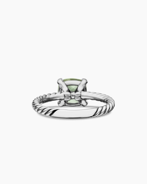 Womens Chatelaine® Ring in Sterling Silver with Prasiolite and Diamonds, 8mm