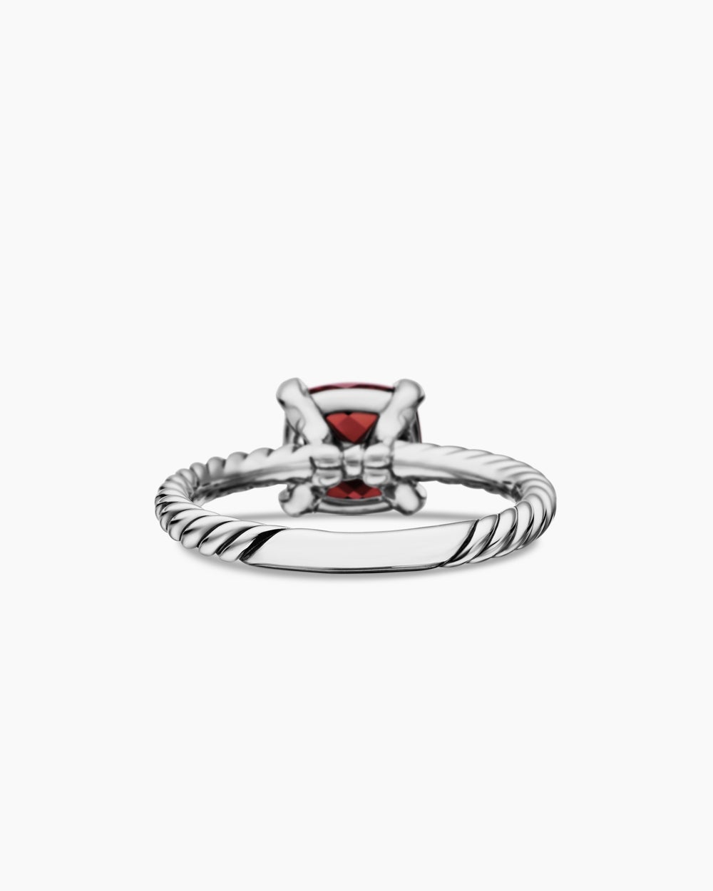 Womens Chatelaine Ring in Sterling Silver with Diamonds, 8mm