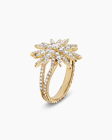 Starburst Ring in 18K Yellow Gold with Diamonds, 20mm