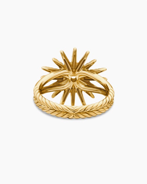 Womens Starburst Ring in 18K Yellow Gold with Diamonds, 20mm