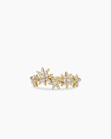 Starburst Cluster Band Ring in 18K Yellow Gold with Diamonds, 9mm