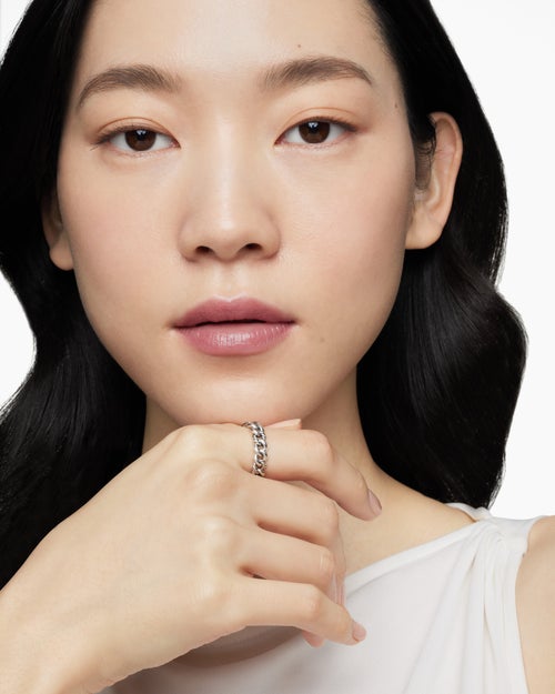 Womens Belmont Curb Link Band Ring in Sterling Silver, 5mm