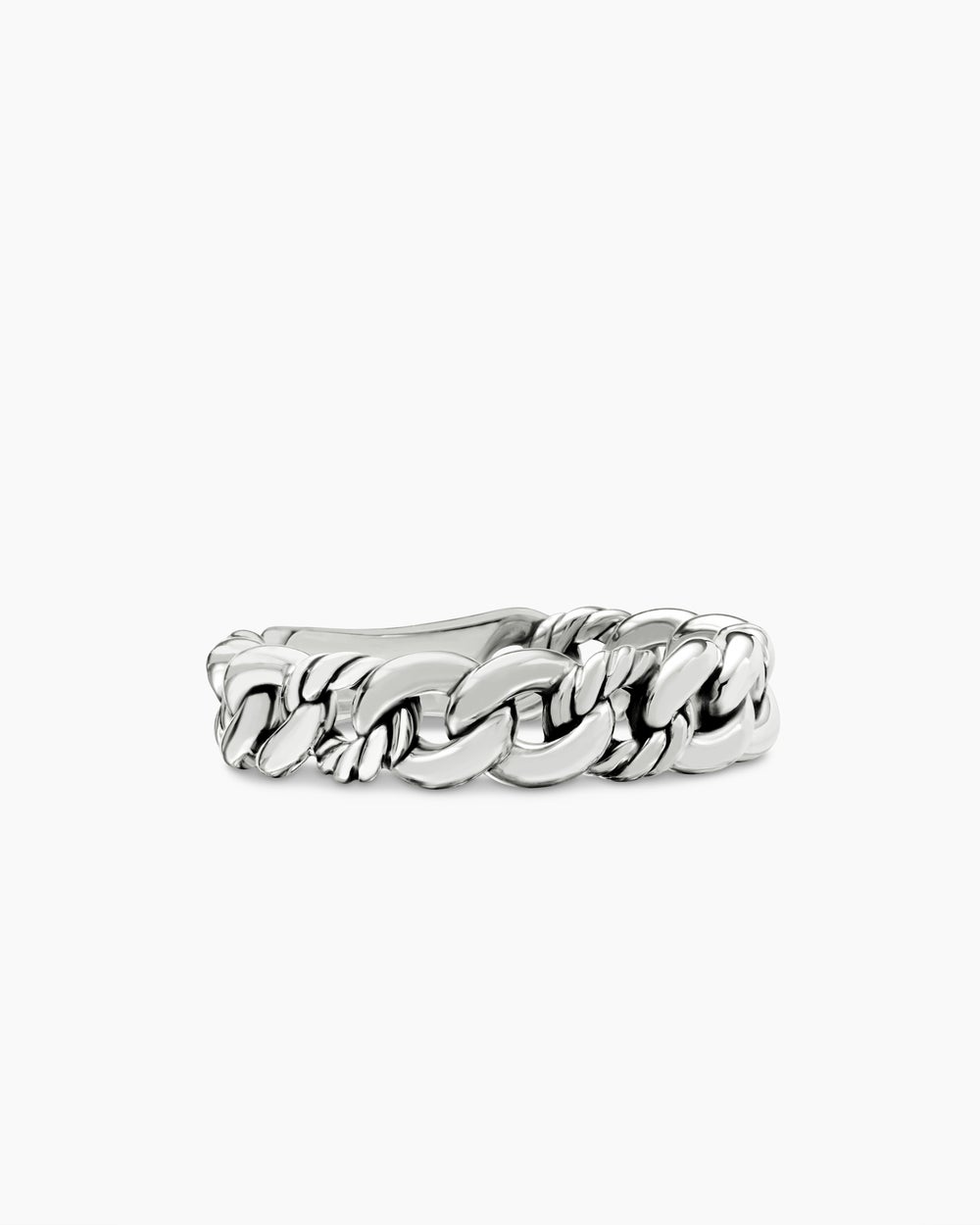 Womens Belmont Curb Link Band Ring in Sterling Silver, 5mm