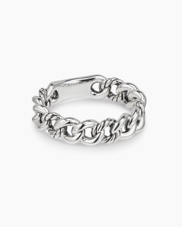 Belmont Curb Link Band Ring in Sterling Silver, 5mm