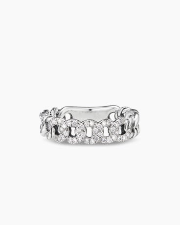 Belmont® Curb Link Band Ring in Sterling Silver with Diamonds, 5mm