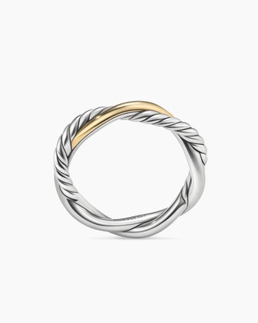Petite Infinity Band Ring in Sterling Silver with 14K Yellow Gold, 4mm