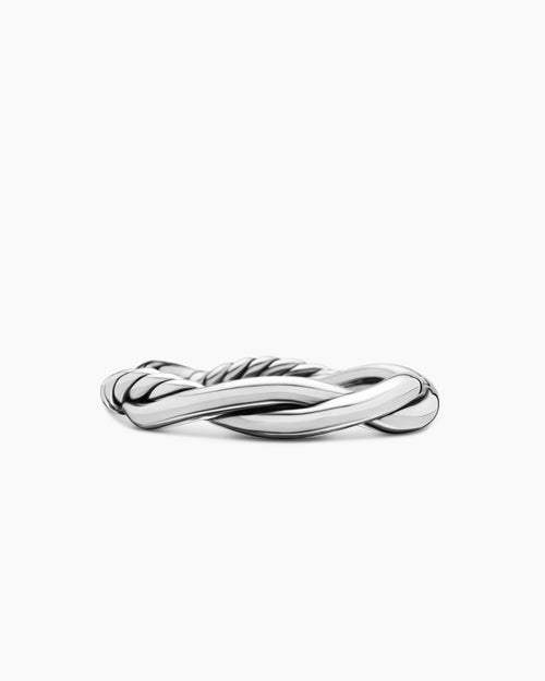 Womens Petite Infinity Band Ring in Sterling Silver with 14K Yellow Gold, 4mm