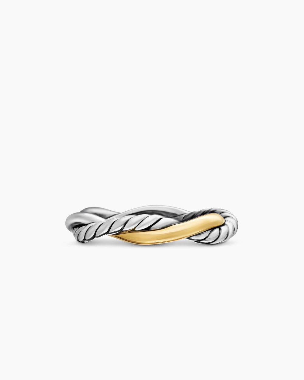 Womens Petite Infinity Band Ring in Sterling Silver with 14K Yellow Gold, 4mm