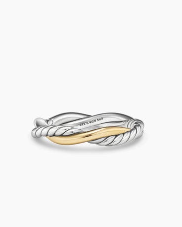 Petite Infinity Band Ring in Sterling Silver with 14K Yellow Gold, 4mm