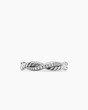 Petite Infinity Band Ring in Sterling Silver with Diamonds, 4mm
