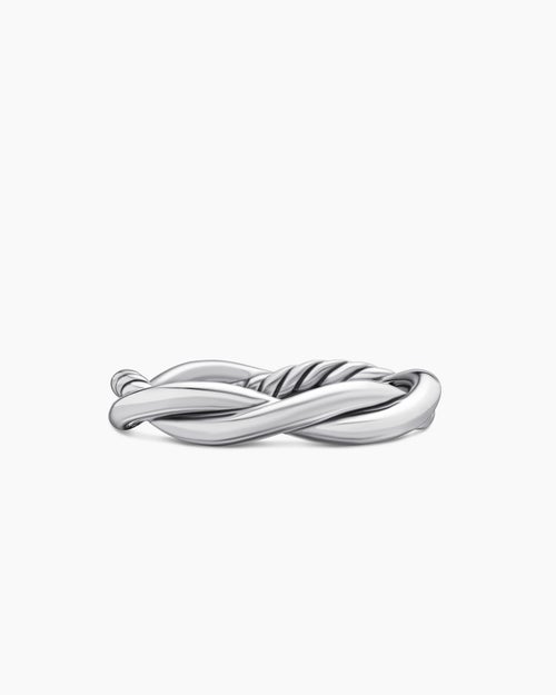 Womens Petite Infinity Band Ring in Sterling Silver with Diamonds, 4mm