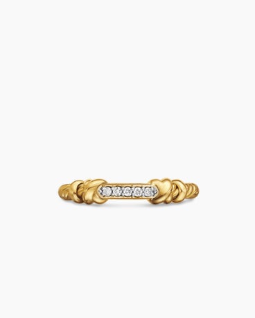 Petite Helena Wrap Band Ring in 18K Yellow Gold with Diamonds, 4mm