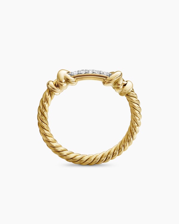 Petite Helena Wrap Band Ring in 18K Yellow Gold with Diamonds, 4mm