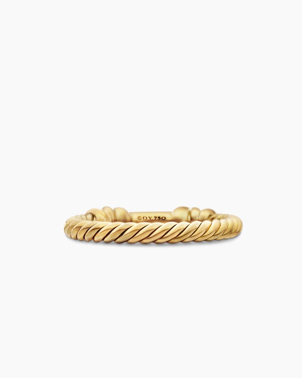 Petite Helena Wrap Band Ring in 18K Yellow Gold with Diamonds, 4mm