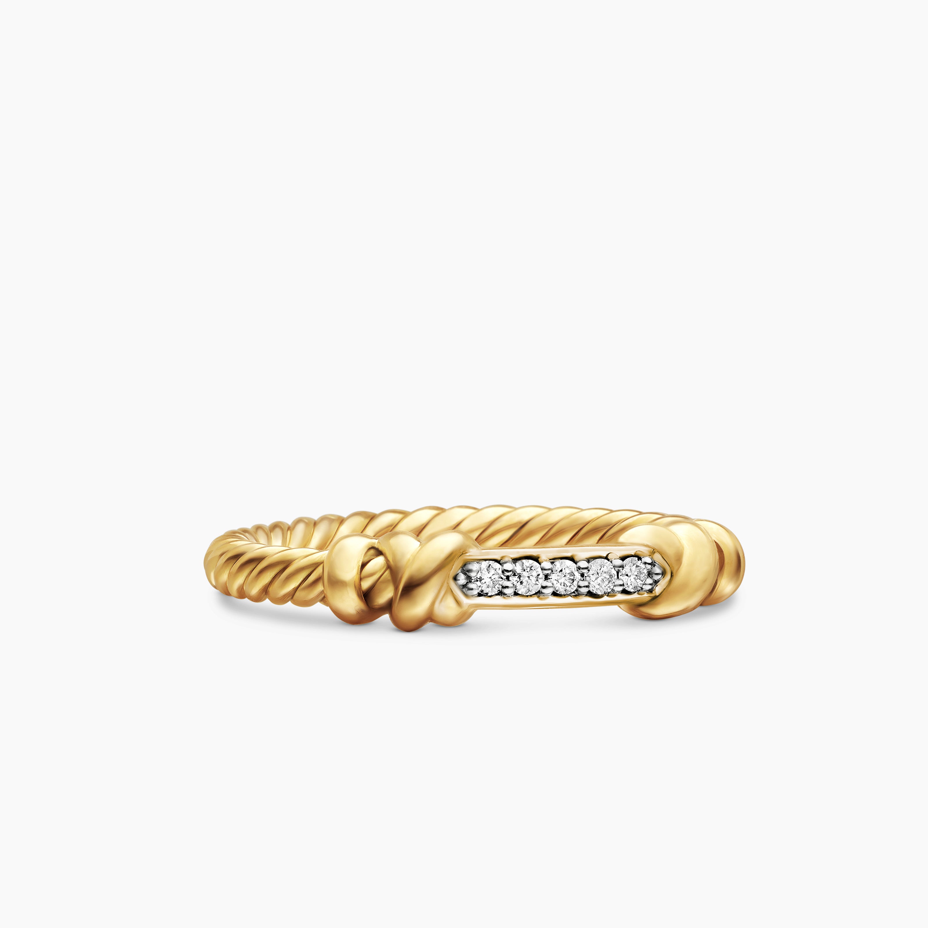 Bague Petite Helena enveloppante en or jaune 18 carats avec diamants, 4 mm pour femmes 