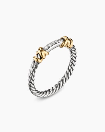 Petite Helena Wrap Band Ring with 18K Yellow Gold and Diamonds, 4mm
