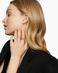 Petite Helena Wrap Three Row Ring in Sterling Silver with 18K Yellow Gold and Diamonds, 12mm