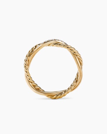 Petite Infinity Band Ring in 18K Yellow Gold with Diamonds, 4mm