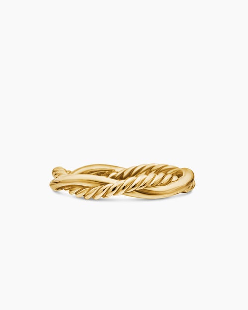 Womens Petite Infinity Band Ring in 18K Yellow Gold with Diamonds, 4mm