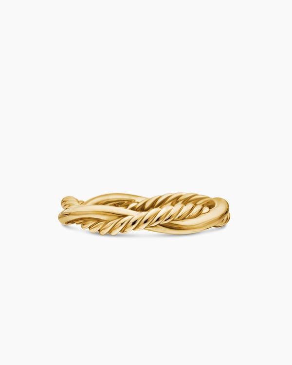 Petite Infinity Band Ring in 18K Yellow Gold with Diamonds, 4mm