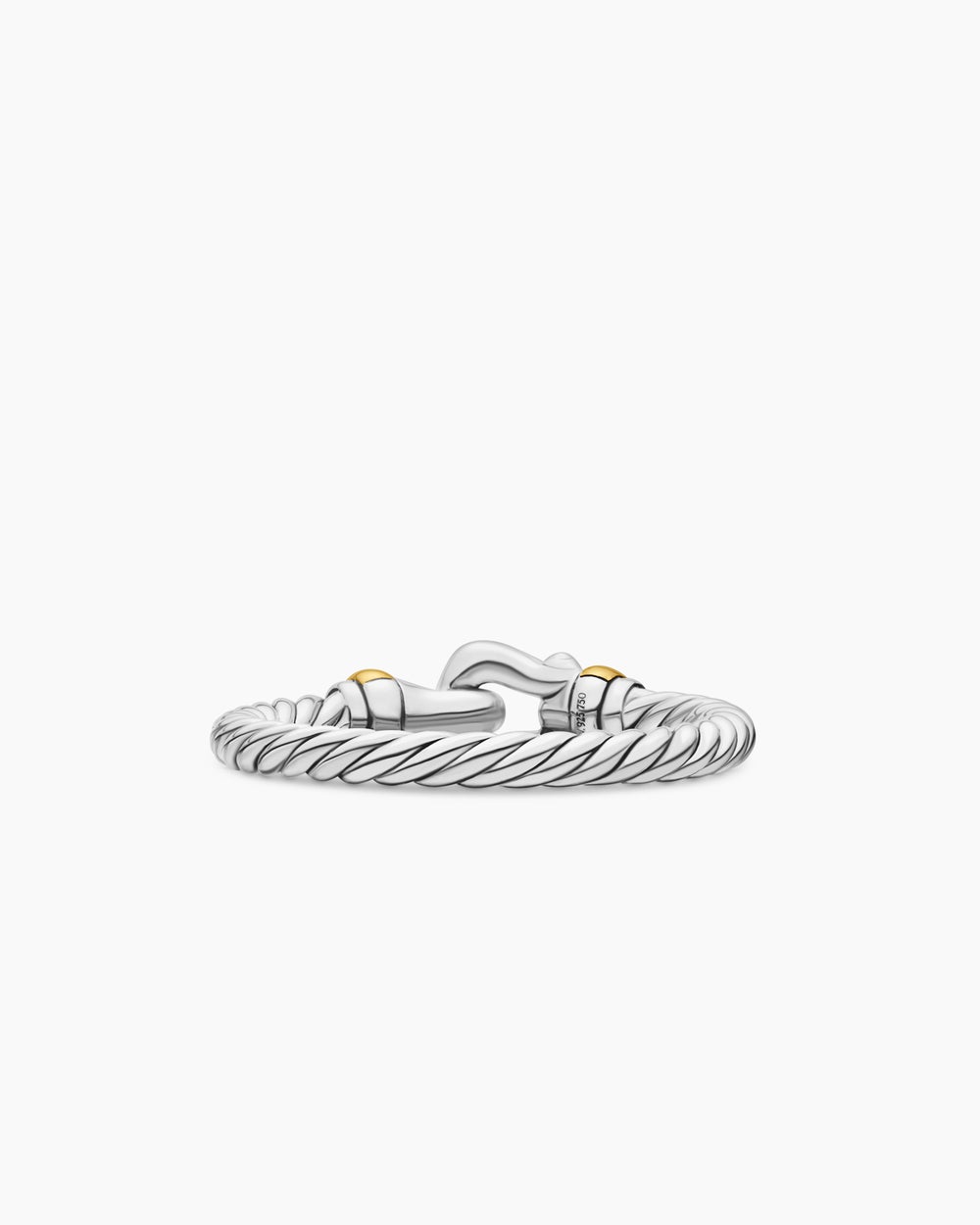 Womens Petite Buckle Ring in Sterling Silver with 18ct Yellow Gold, 2mm