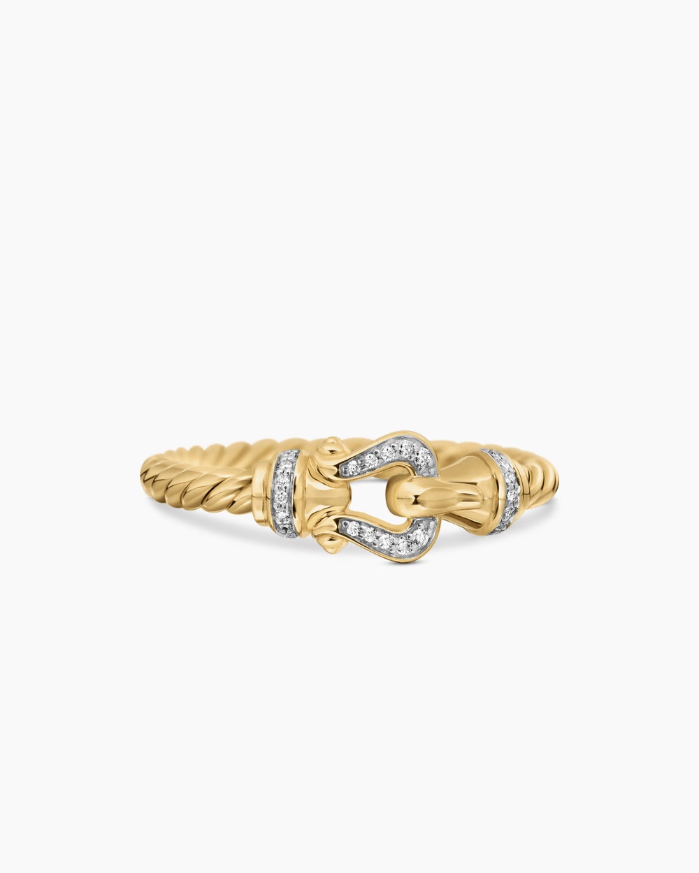 Bague boucles de ceinture de petite taille en or jaune 18 carats avec diamants, 2 mm femme