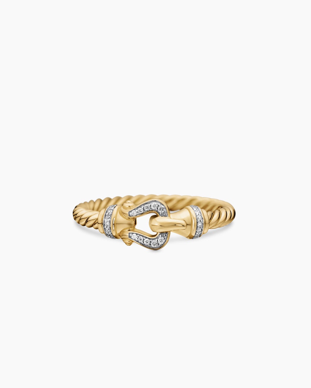 Bague boucles de ceinture de petite taille en or jaune 18 carats avec diamants, 2 mm femme
