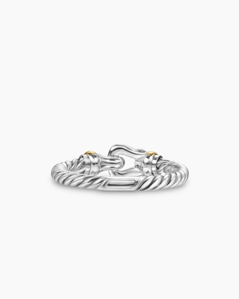Womens Petite Buckle Ring in Sterling Silver with 18ct Yellow Gold and Diamonds, 2mm