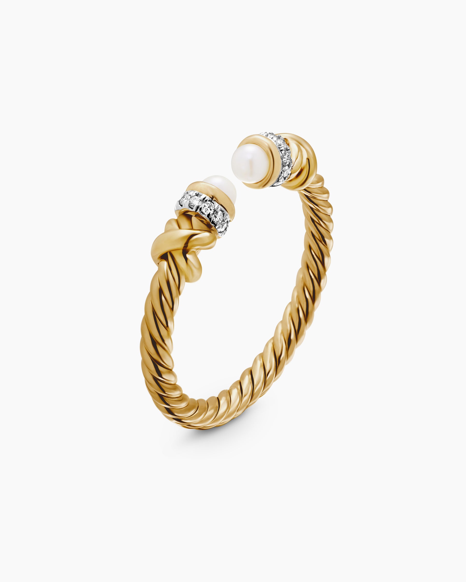 David Yurman Petite Helena Ring in 18K Yellow Gold with Tanzanite and Diamonds, 2.5mm Women's Size 5