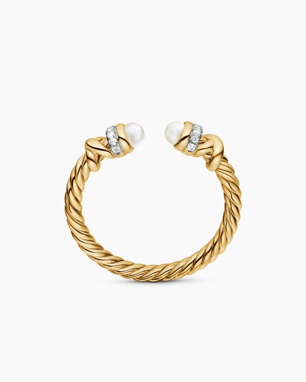 Bague Helena de petite taille en or jaune 18 carats avec diamants, 2,5 mm