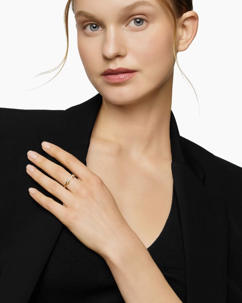 Bague Petite Helena en or jaune 18 carats avec diamants, 2,5 mm