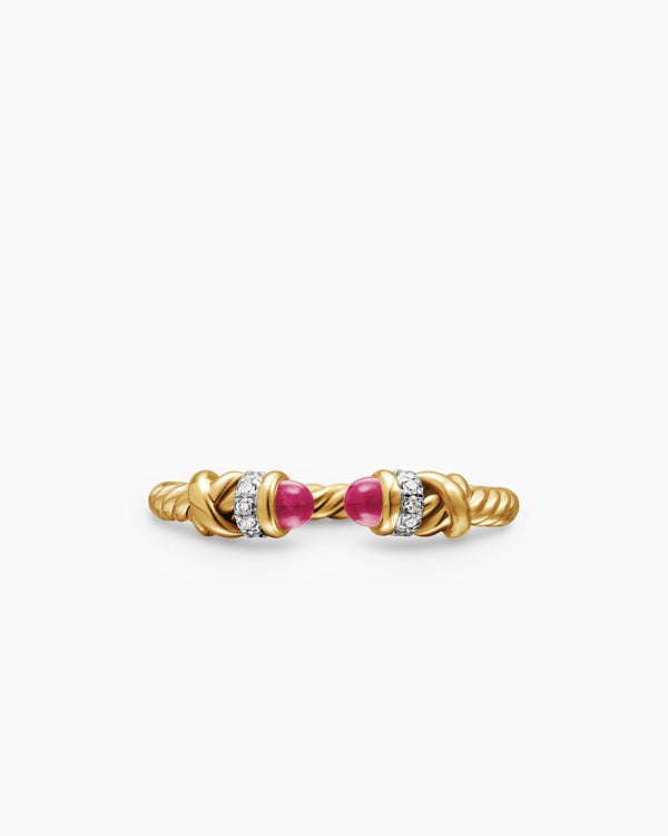 Bague Helena de petite taille en or jaune 18 carats avec diamants, 2,5 mm